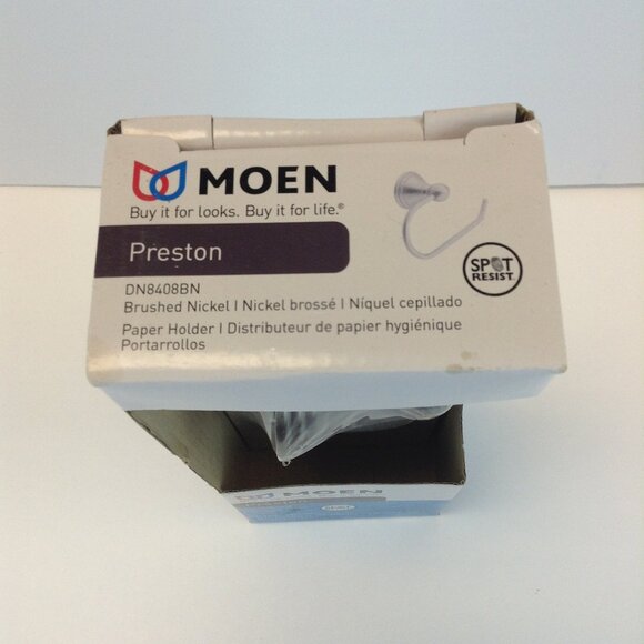 MOEN "Preston" DN8408BN Brushed Nickel Toilet Paper Holder - Picture 4 of 10
